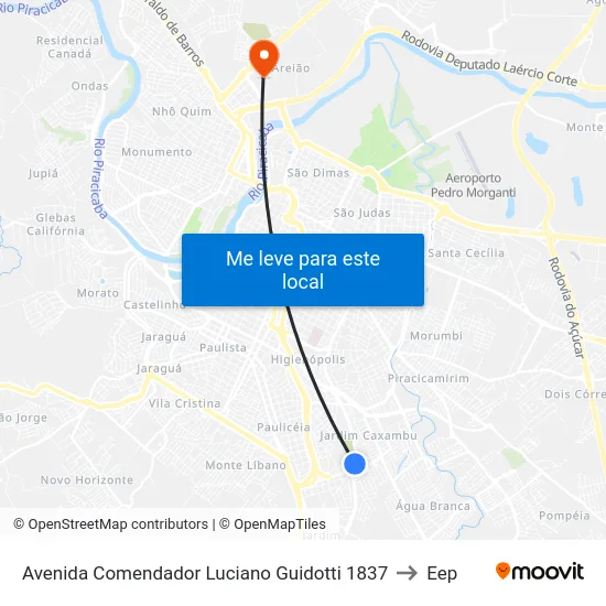 Avenida Comendador Luciano Guidotti 1837 to Eep map