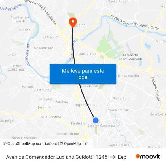 Avenida Comendador Luciano Guidotti, 1245 to Eep map