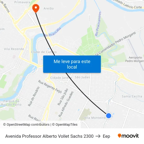 Avenida Professor Alberto Vollet Sachs 2300 to Eep map