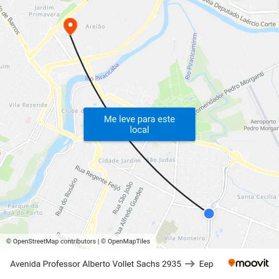Avenida Professor Alberto Vollet Sachs 2935 to Eep map