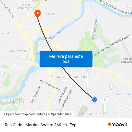 Rua Carlos Martins Sodero 360 to Eep map