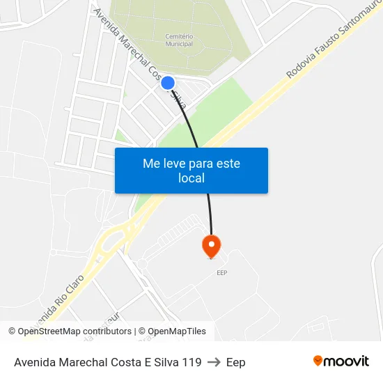 Avenida Marechal Costa E Silva 119 to Eep map