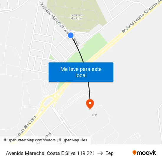 Avenida Marechal Costa E Silva 119 221 to Eep map