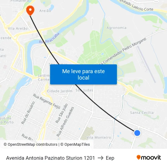 Avenida Antonia Pazinato Sturion 1201 to Eep map