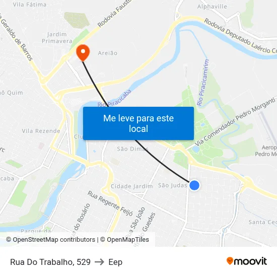 Rua Do Trabalho, 529 to Eep map