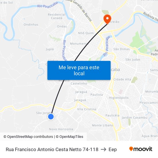Rua Francisco Antonio Cesta Netto 74-118 to Eep map