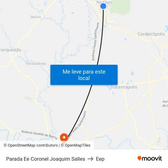 Parada Ee Coronel Joaquim Salles to Eep map