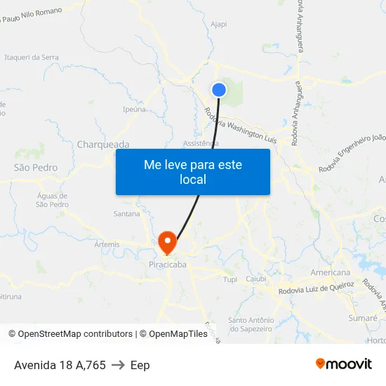 Avenida 18 A,765 to Eep map