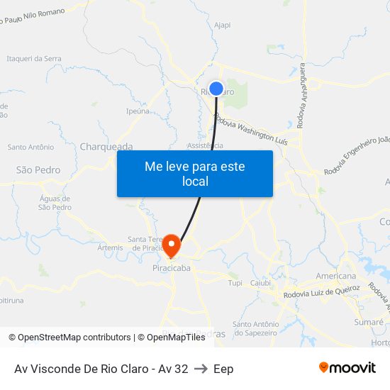 Av Visconde De Rio Claro - Av 32 to Eep map