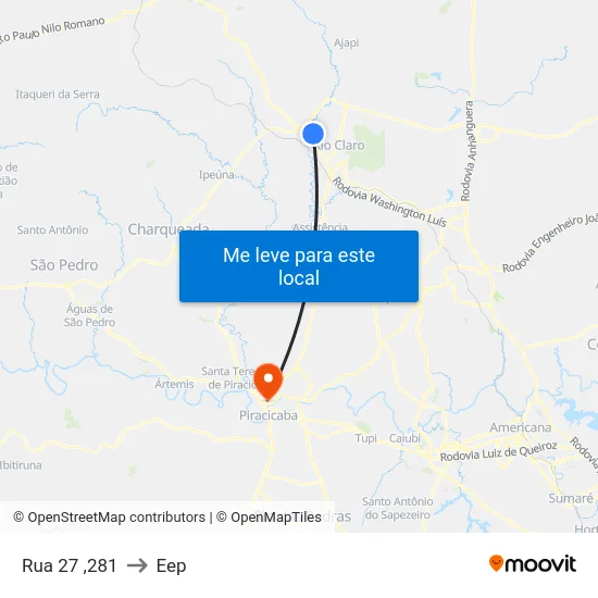 Rua 27 ,281 to Eep map