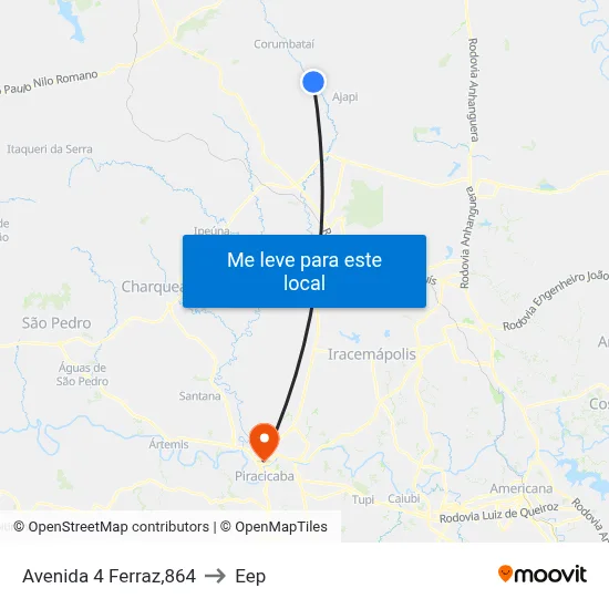 Avenida 4 Ferraz,864 to Eep map
