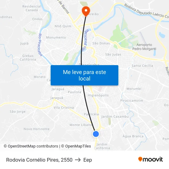 Rodovia Cornélio Pires, 2550 to Eep map
