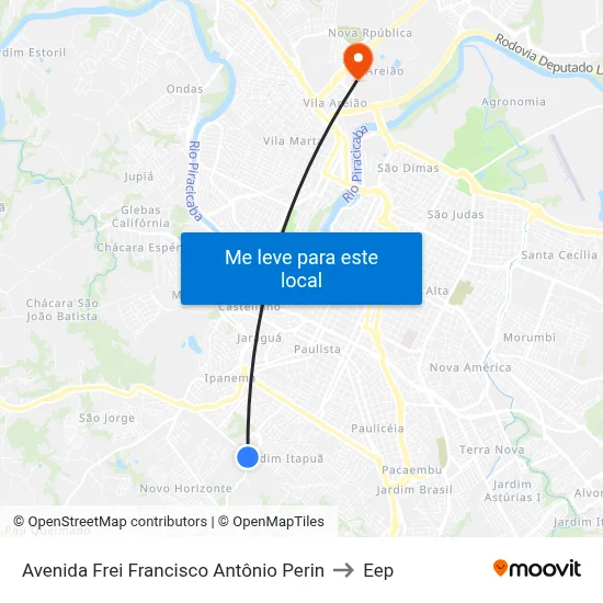 Avenida Frei Francisco Antônio Perin to Eep map