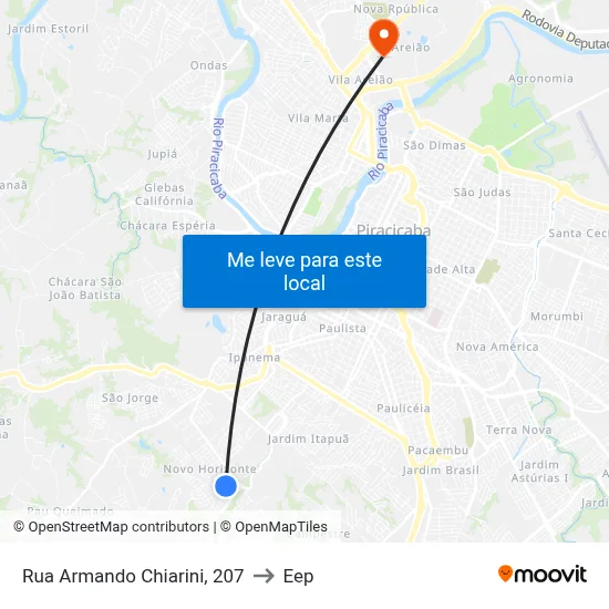 Rua Armando Chiarini, 207 to Eep map