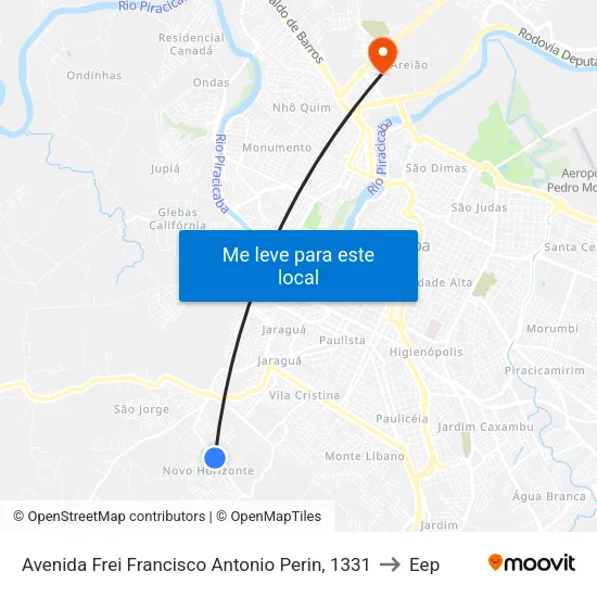 Avenida Frei Francisco Antonio Perin, 1331 to Eep map