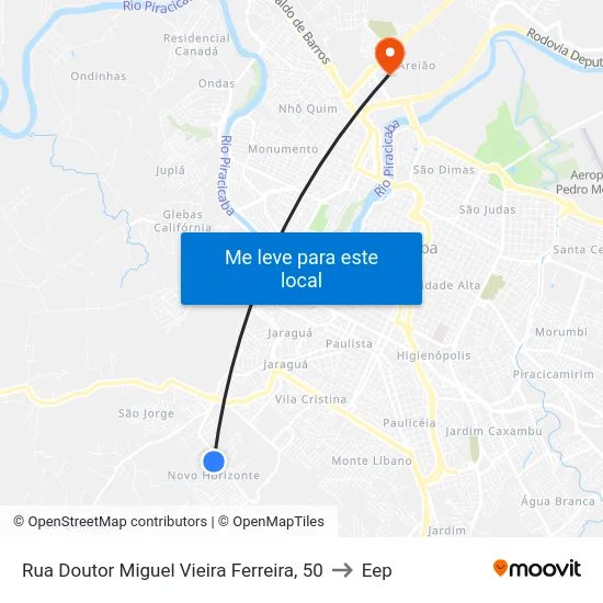 Rua Doutor Miguel Vieira Ferreira, 50 to Eep map