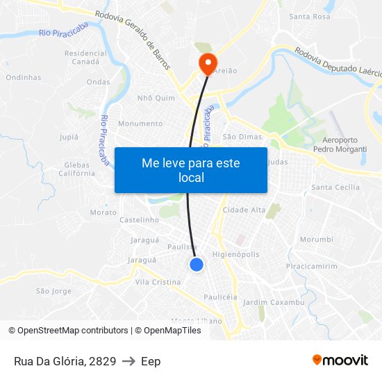 Rua Da Glória, 2829 to Eep map