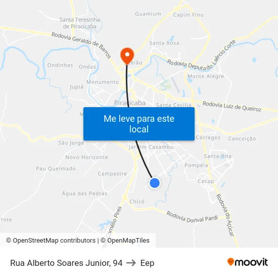 Rua Alberto Soares Junior, 94 to Eep map