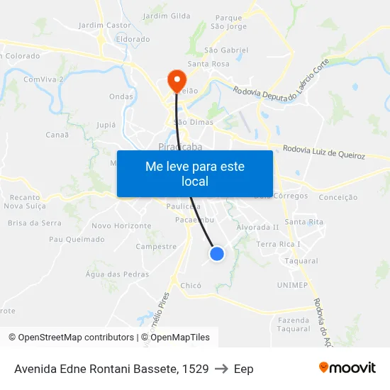 Avenida Edne Rontani Bassete, 1529 to Eep map