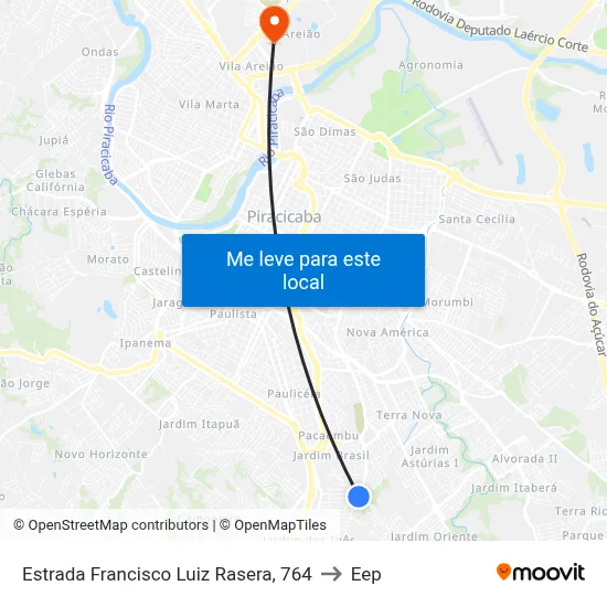 Estrada Francisco Luiz Rasera, 764 to Eep map