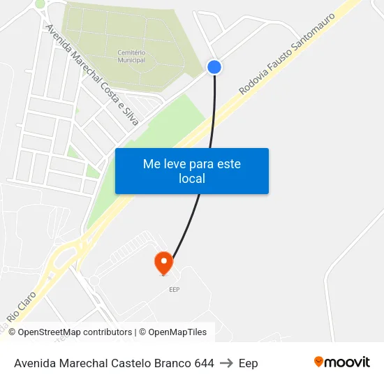 Avenida Marechal Castelo Branco 644 to Eep map