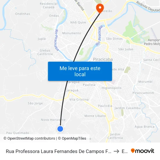 Rua Professora Laura Fernandes De Campos Ferrari, 233 to Eep map