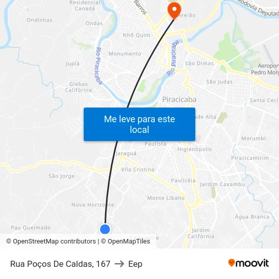 Rua Poços De Caldas, 167 to Eep map