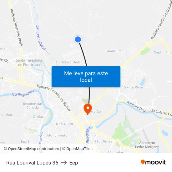 Rua Lourival Lopes 36 to Eep map
