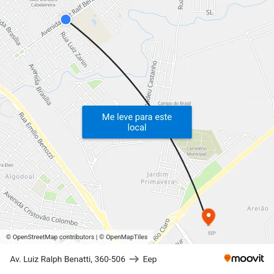 Av. Luiz Ralph Benatti, 360-506 to Eep map