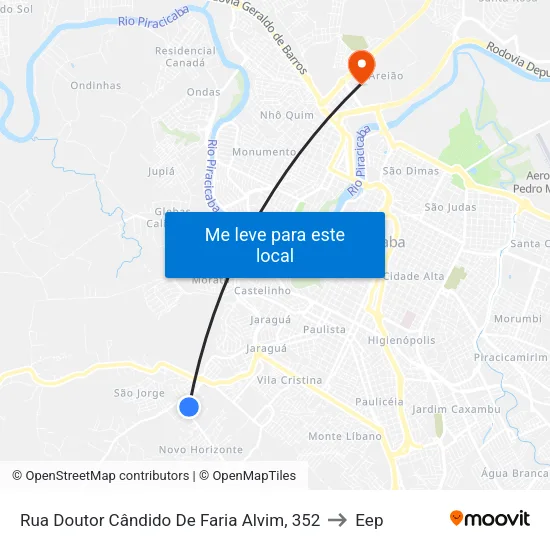 Rua Doutor Cândido De Faria Alvim, 352 to Eep map