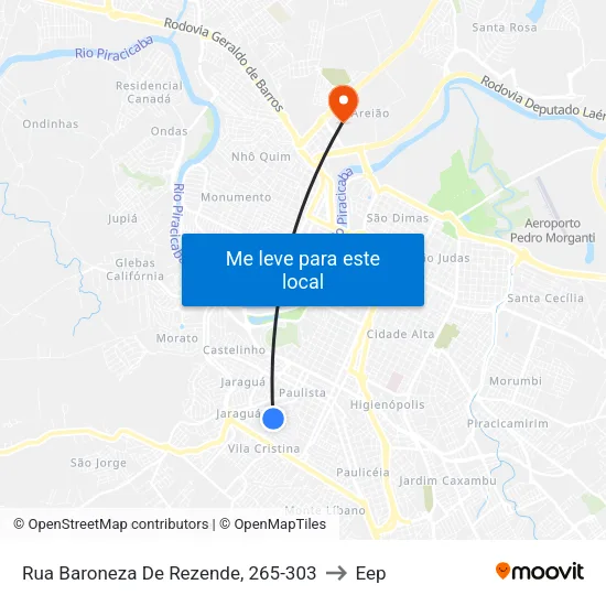 Rua Baroneza De Rezende, 265-303 to Eep map