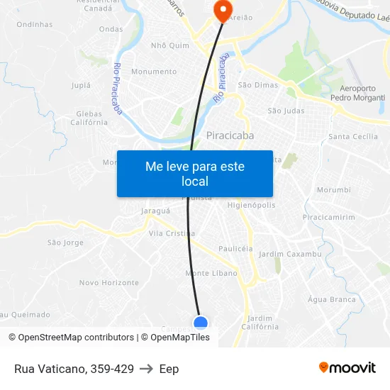 Rua Vaticano, 359-429 to Eep map