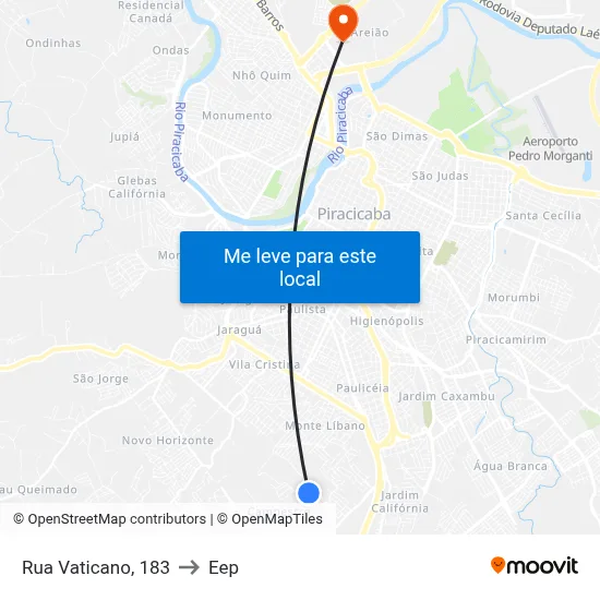 Rua Vaticano, 183 to Eep map