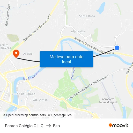Parada Colégio C.L.Q. to Eep map