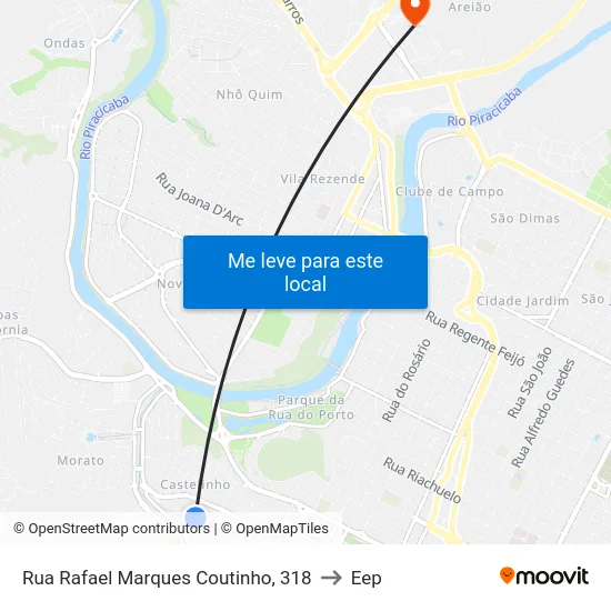 Rua Rafael Marques Coutinho, 318 to Eep map