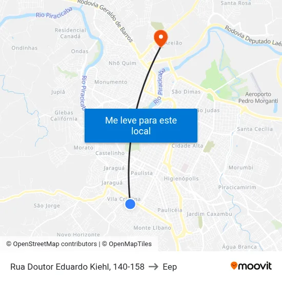 Rua Doutor Eduardo Kiehl, 140-158 to Eep map