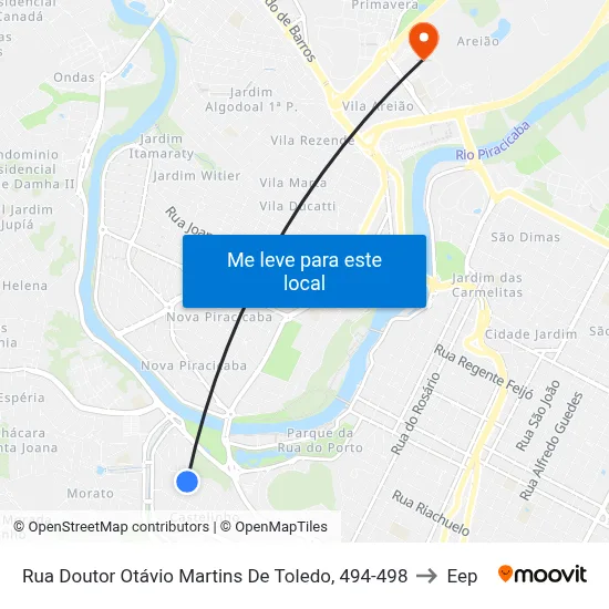 Rua Doutor Otávio Martins De Toledo, 494-498 to Eep map