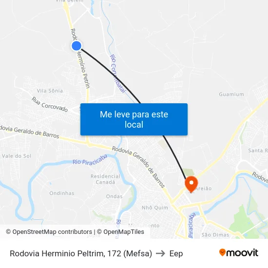 Rodovia Herminio Peltrim, 172 (Mefsa) to Eep map