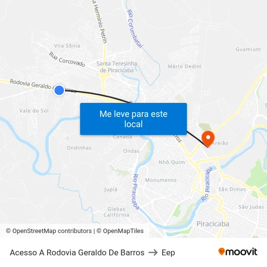 Acesso A Rodovia Geraldo De Barros to Eep map