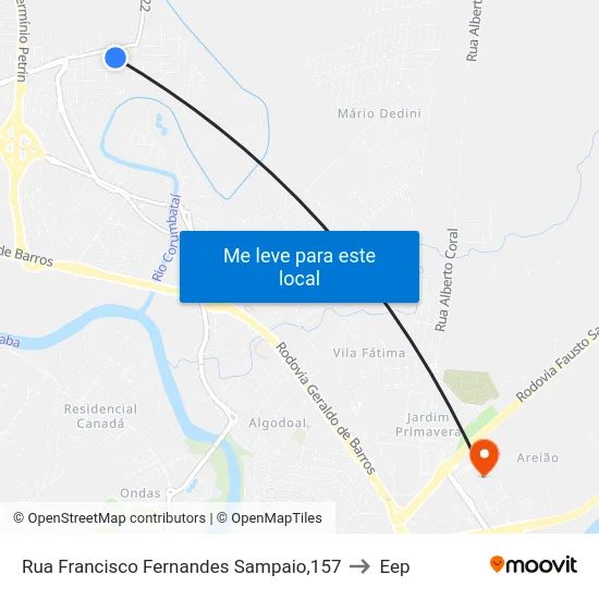 Rua Francisco Fernandes Sampaio,157 to Eep map