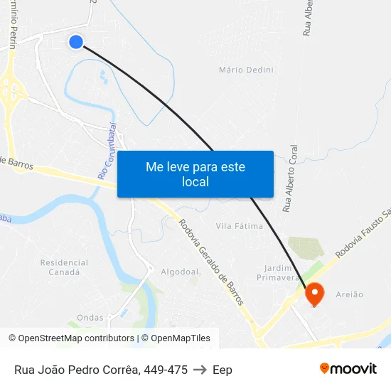 Rua João Pedro Corrêa, 449-475 to Eep map