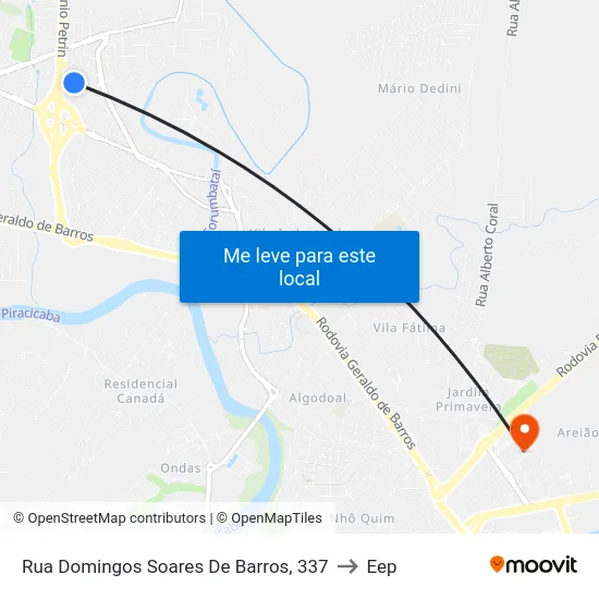 Rua Domingos Soares De Barros, 337 to Eep map