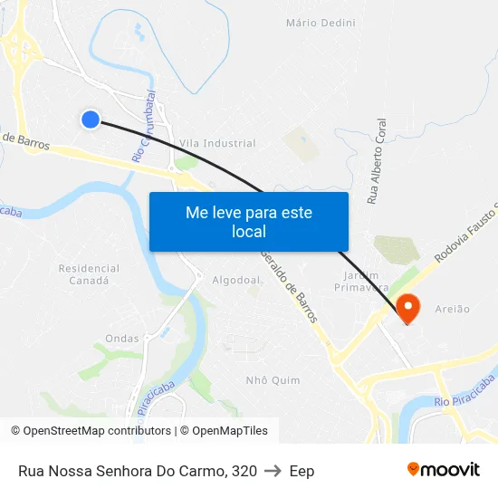 Rua Nossa Senhora Do Carmo, 320 to Eep map