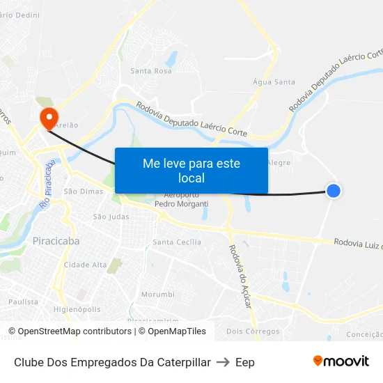 Clube Dos Empregados Da Caterpillar to Eep map