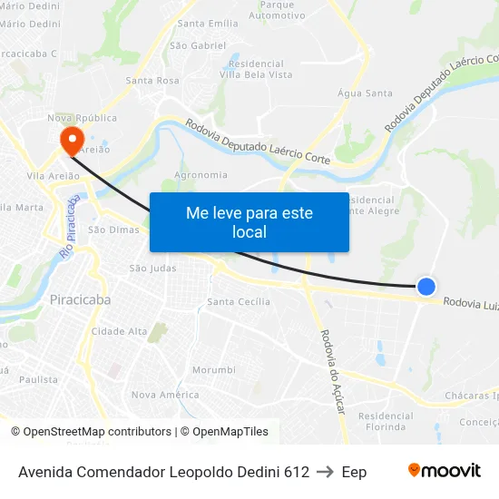 Avenida Comendador Leopoldo Dedini 612 to Eep map
