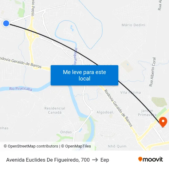 Avenida Euclides De Figueiredo, 700 to Eep map