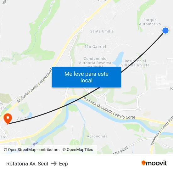Rotatória Av. Seul to Eep map