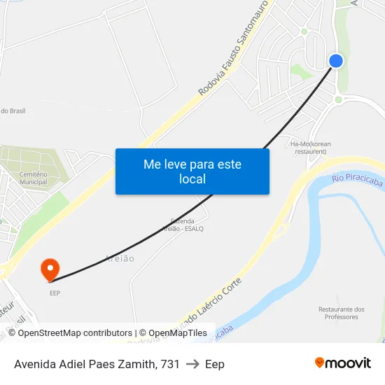 Avenida Adiel Paes Zamith, 731 to Eep map