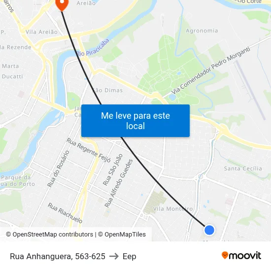 Rua Anhanguera, 563-625 to Eep map