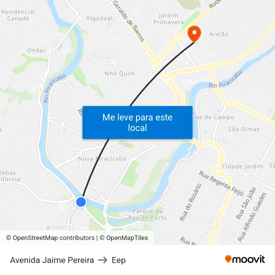 Avenida Jaime Pereira to Eep map